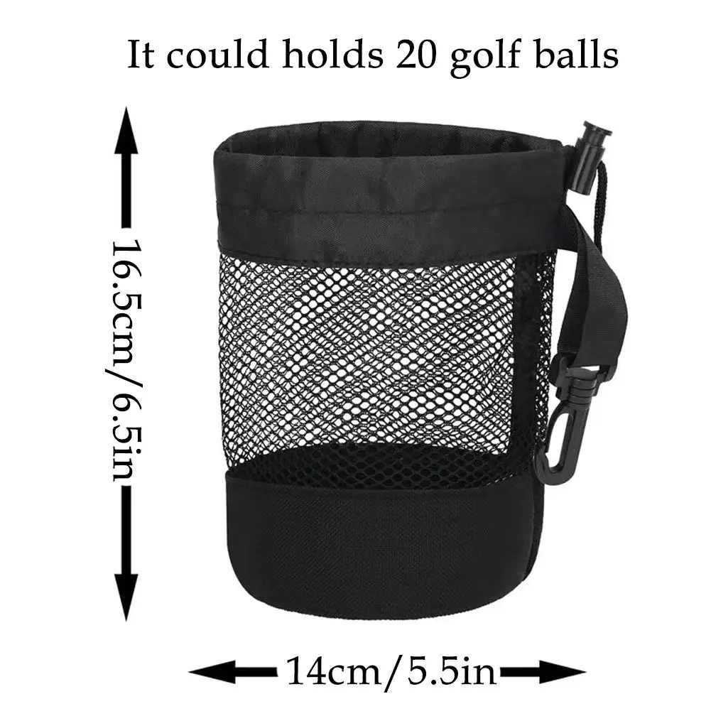 Golf Ball Bags Special Black Golf Storage Bag Can Hold Golf Ball Container Golf Drawstring Nylon Mesh Bag