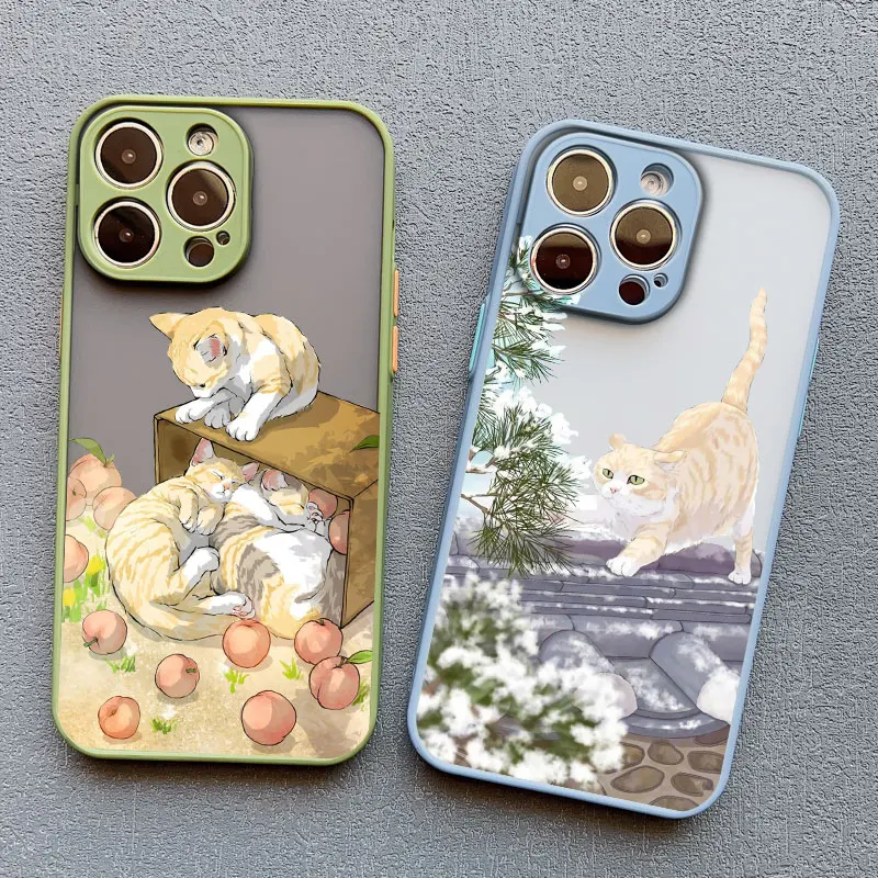 Niedliche Katzen-Blumen-Hülle für iPhone 17 16 15 14 Plus Pro Max 13 12 11 Pro Max Mini 16 Plus X XR XS Handyhüllen Stoßfeste Schutzhülle – Detail 11