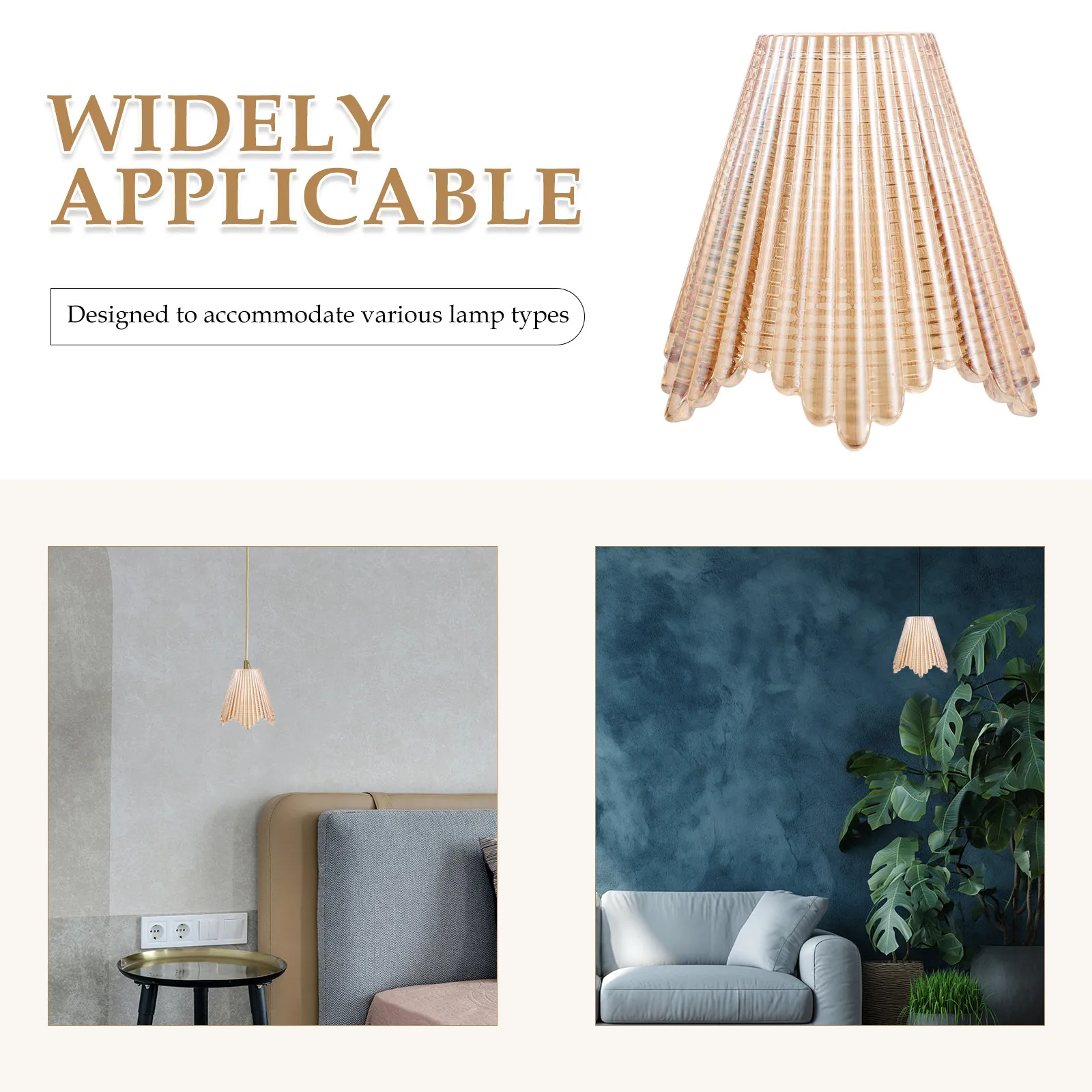 Cone Shaped Glass Lamp Shade Replacement Clear Optimum Light Dispersion Decorative Ceiling Light Cover for Pendant Wall Sconce