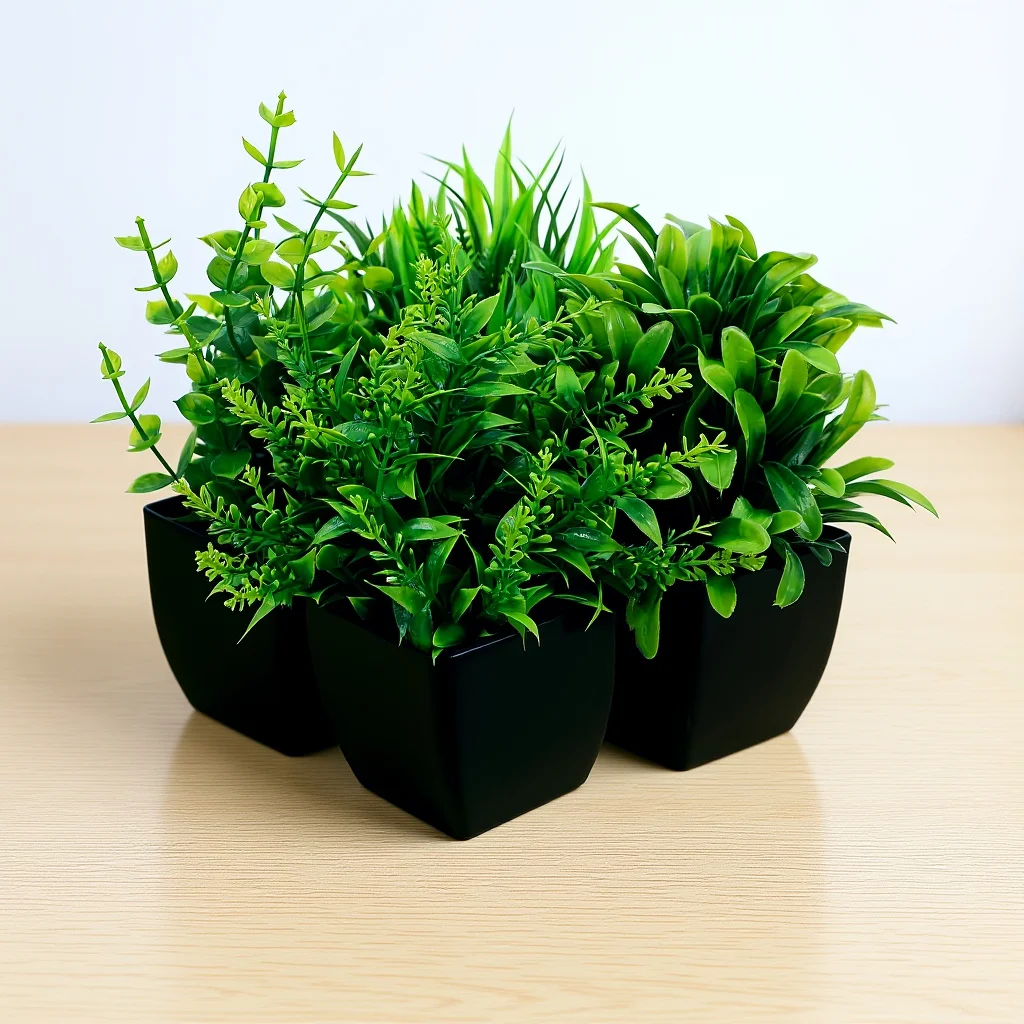 

4Pcs Fake Plants in Black Pot Mini Artificial Eucalyptus Potted for Desk Shelf Bathroom Farmhouse Decoration Indoor Plants