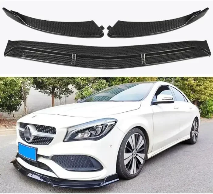 ABS CARBON FRONT BUMPER SPOILER LIP SPLITTERS WIND KNFE COVER For Mercedes Benz W117 CLA180 CLA200 CLA250 CLA260 CLA45 2017-2019