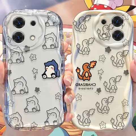 Anime Snorlax Gible Wave Custodia per Xiaomi Redmi Nota 14 13 12 11 10 Pro Plus 5G 9 14C 13C 4G 12C 10C 10S A2 A1 Cover in silicone