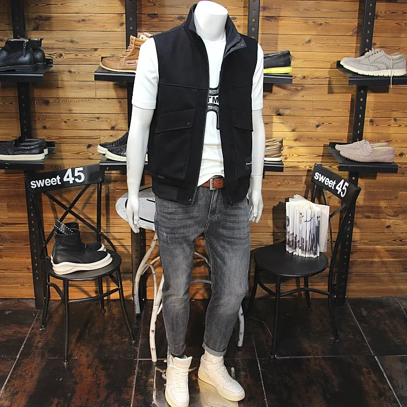 

Мужская вязаная куртка с воротником-стойкой, повседневная, модная, приталенная, молодежная, осенняя, тонкая, стандартного кроя