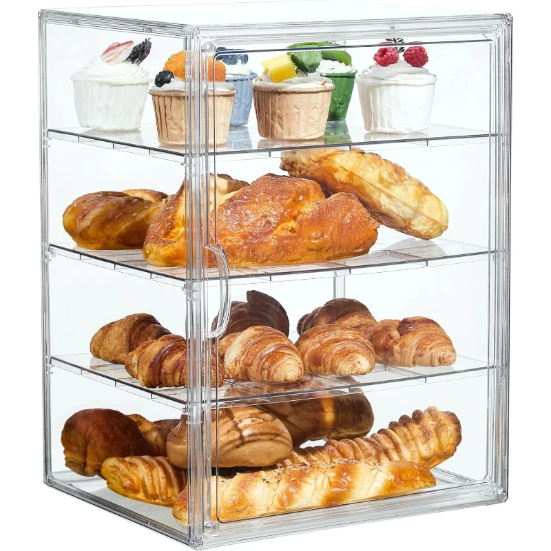 1Pcs 4 Layers Transparent Adjustable Bread Storage Container, Large Bread Boxs for Kitchen Countertop,Perfect for Food display