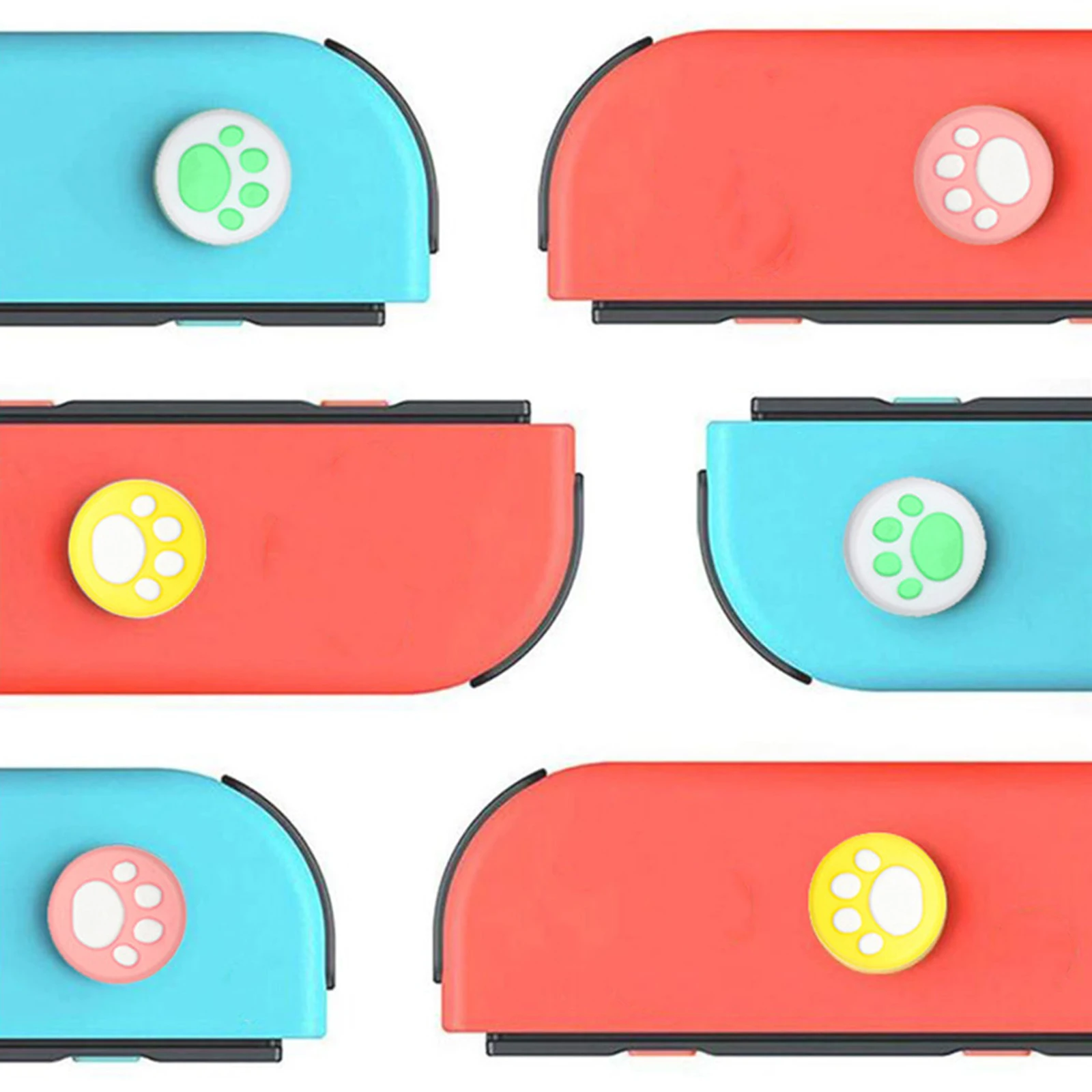 

1Set Cat Paw Thumb Grips Joystick Caps Soft Silicone Anti-Slip Durable Replacement Cover for Switch Controller