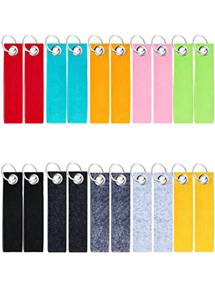 車のフェルトのバッグキーリング、空白の信頼性のある意味、ポータブル実用的な目に見えない工芸品、DIYの装飾、20個