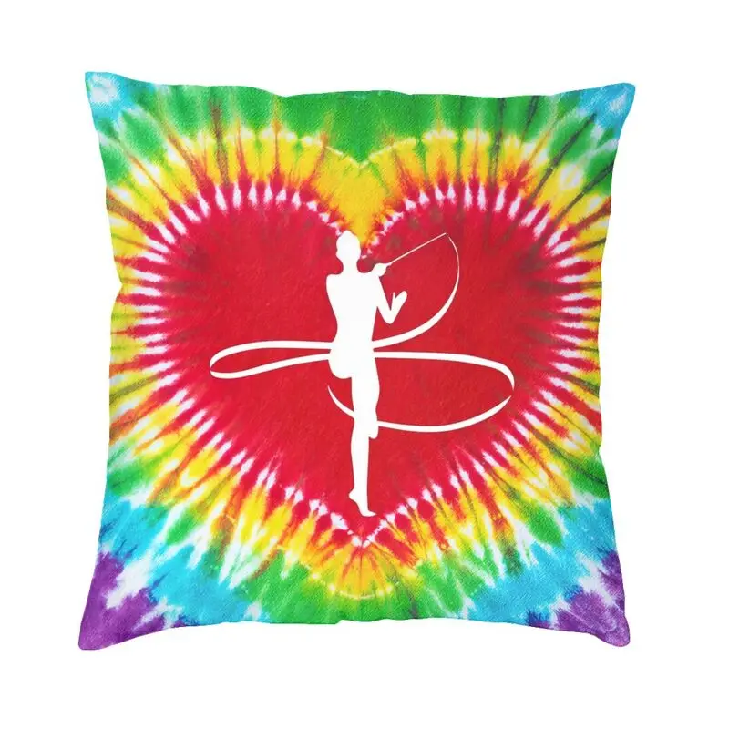 Dance Rhythmic Gymnastics Tie Dye Heart Art Cushion Cover Soft Nordic Throw Pillow Case Home Decor