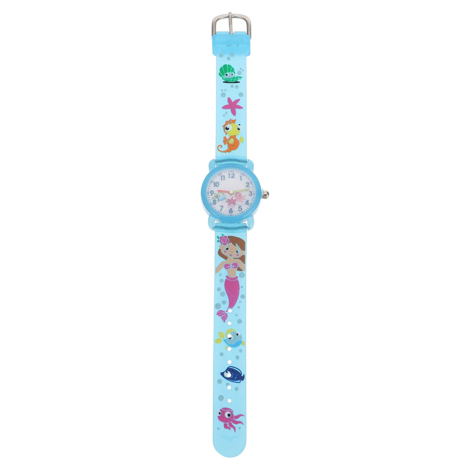 Cartoon Watches Kids Mermaid Pattern Waterproof Silica Gel Children Student Watch Bright Colors Comfortable Fit Perfect Gift