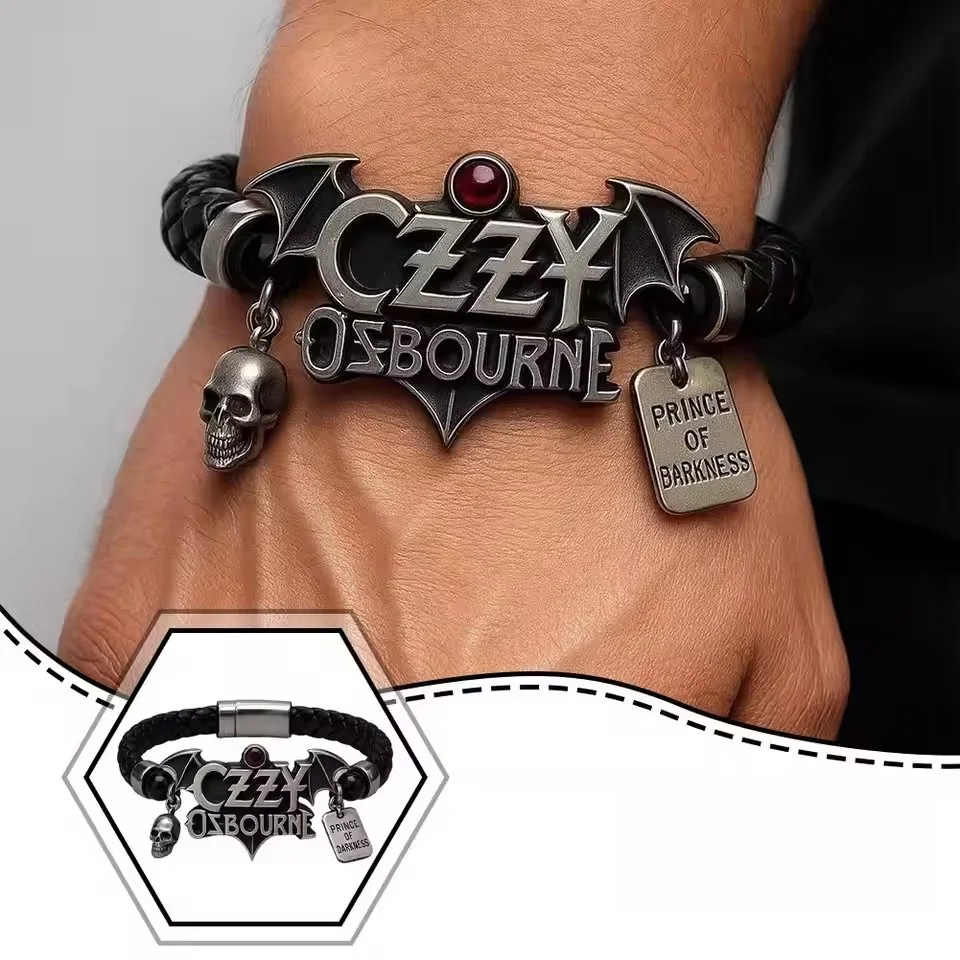 

Fashion Braided Leather Bracelets Skull Bracelet Punk Wrap Bracelet Stainless Steel Magnetic Buckle Fashion Bangles