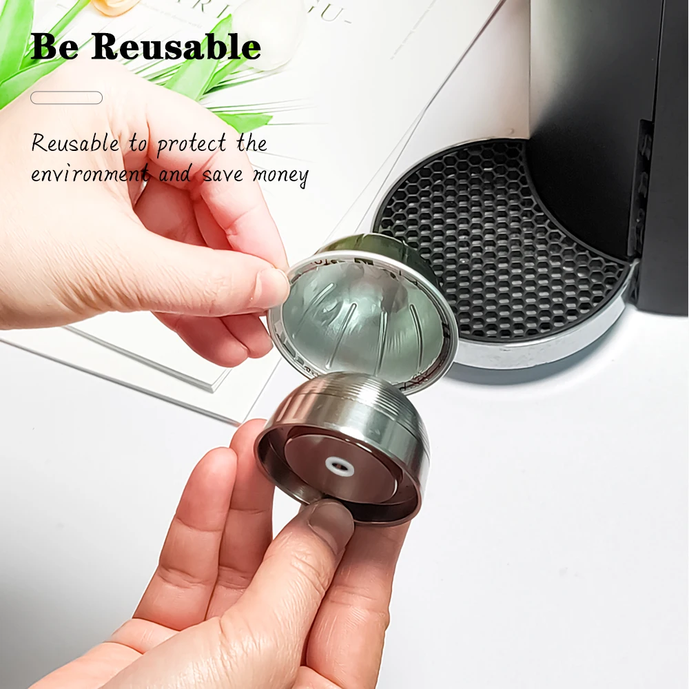 Reusable Coffee Capsules Stainless Steel Refillable Vertuo Pods Compatible With Nespresso Vertuoline 230ML And 414ML Pods