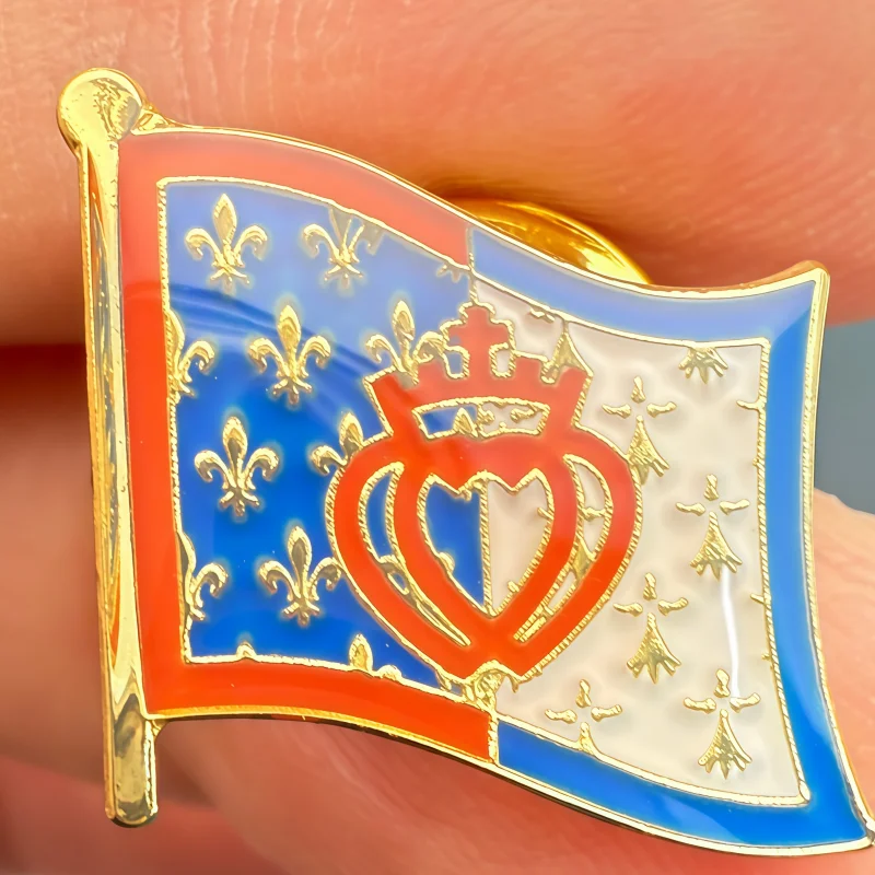 Pays-de-la-Loire Flag Metal Soft Enamel Lapel Badge Pins Brooches