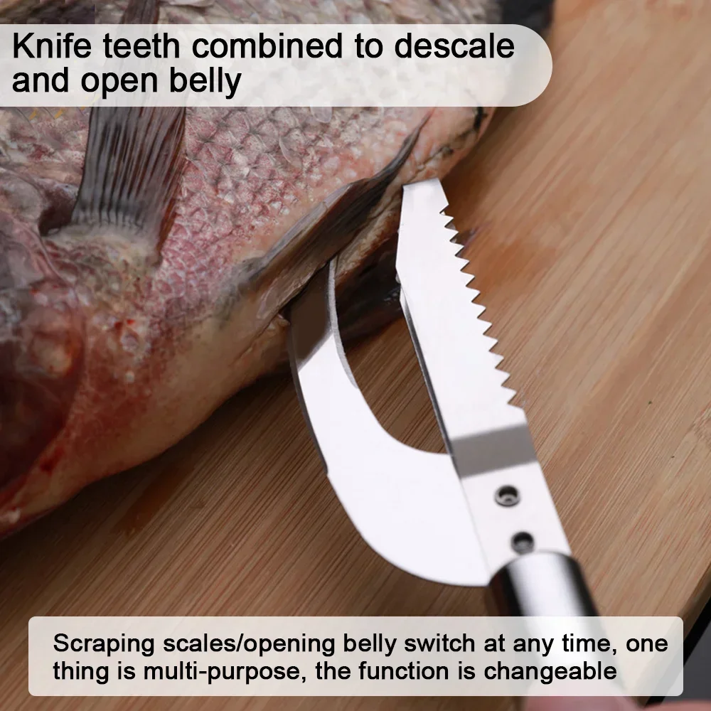 Stainless Steel Fish Maw Knife Kitchen Home, Dirt Removal Fish Scale Shrimp Line Removal and Fish Killing Tools Fish Scale