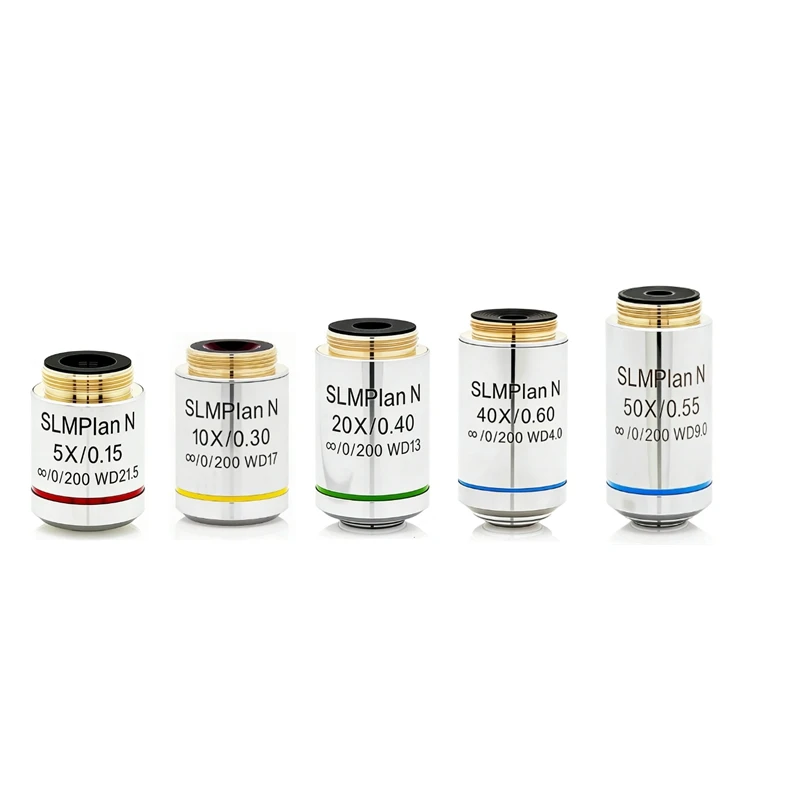 F200 Infinity Long Working Distance Flat Field Objective Lens 5X 10X 20X 40X 50X Microscope Objective Lens