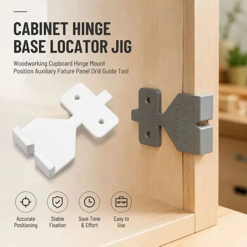 Cabinet Hinge Locating Jig Woodworking Door Hinge Base Positioning Template Drill Guide Auxiliary Fixture