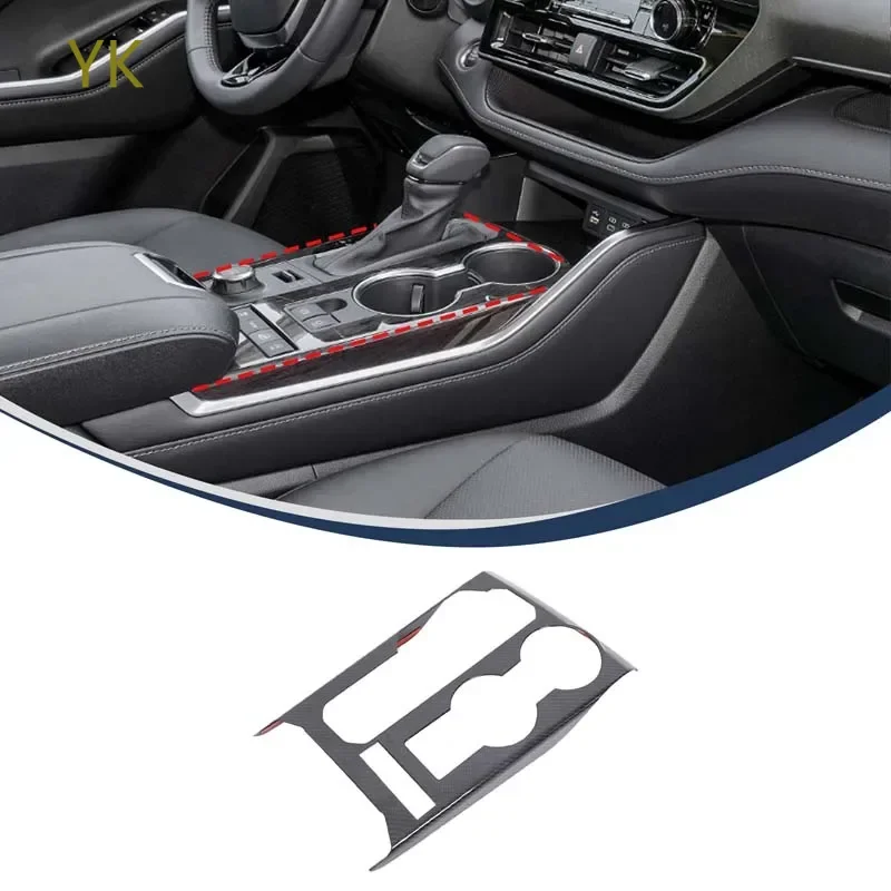 

Real Carbon Fiber Car Gear Panel Cover Decoration For Toyota Highlander 2024 Interior Car Accessories