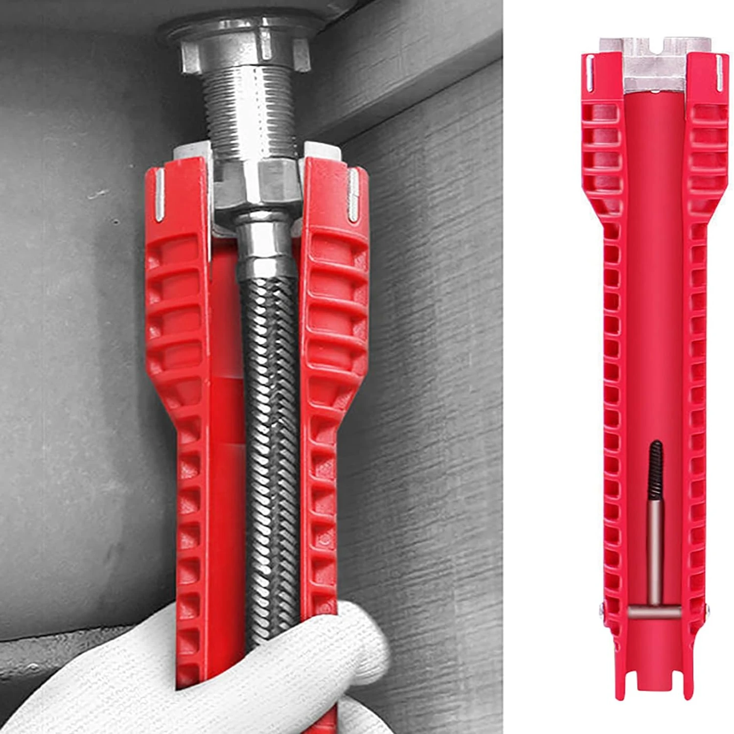 Convenient and Efficient Effortless 8-in-1 Versatile Bathroom Sink Wrench for Ultimate Plumbing Installation. Easy Removal and I