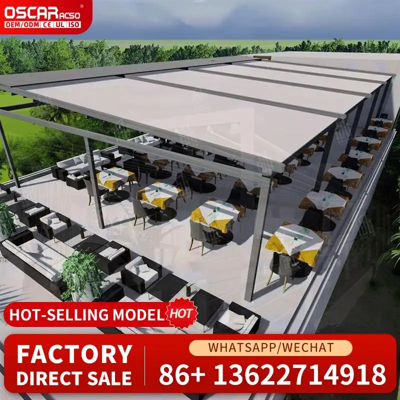 

Непромокаемая моторизованная отдельно стоящая алюминиевая уличная выдвижная терраса для садов, патио, балконов, выдвижной навес на