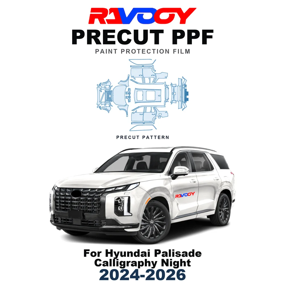 Precut PPF For Hyundai Palisade Calligraphy Night 2024-2026 8.5mil TPU Paint Protection Film Hood Bonnet Bumper Headlight Roof