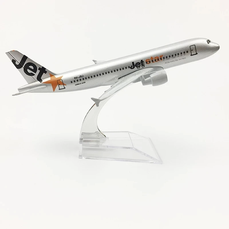 A320 Jetstar Airlines Aeroplane Model 16cm Simulation Airbus Metal Diecast 1:400 Airplane Alloy Model Collections Gift Display