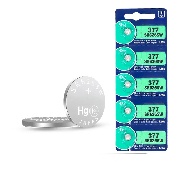5PCS Original SR626SW 377 Quartz Watch Battery Batteries for Wrist Watch D377/AG4/SR66/LR626/177/376 All Sizes