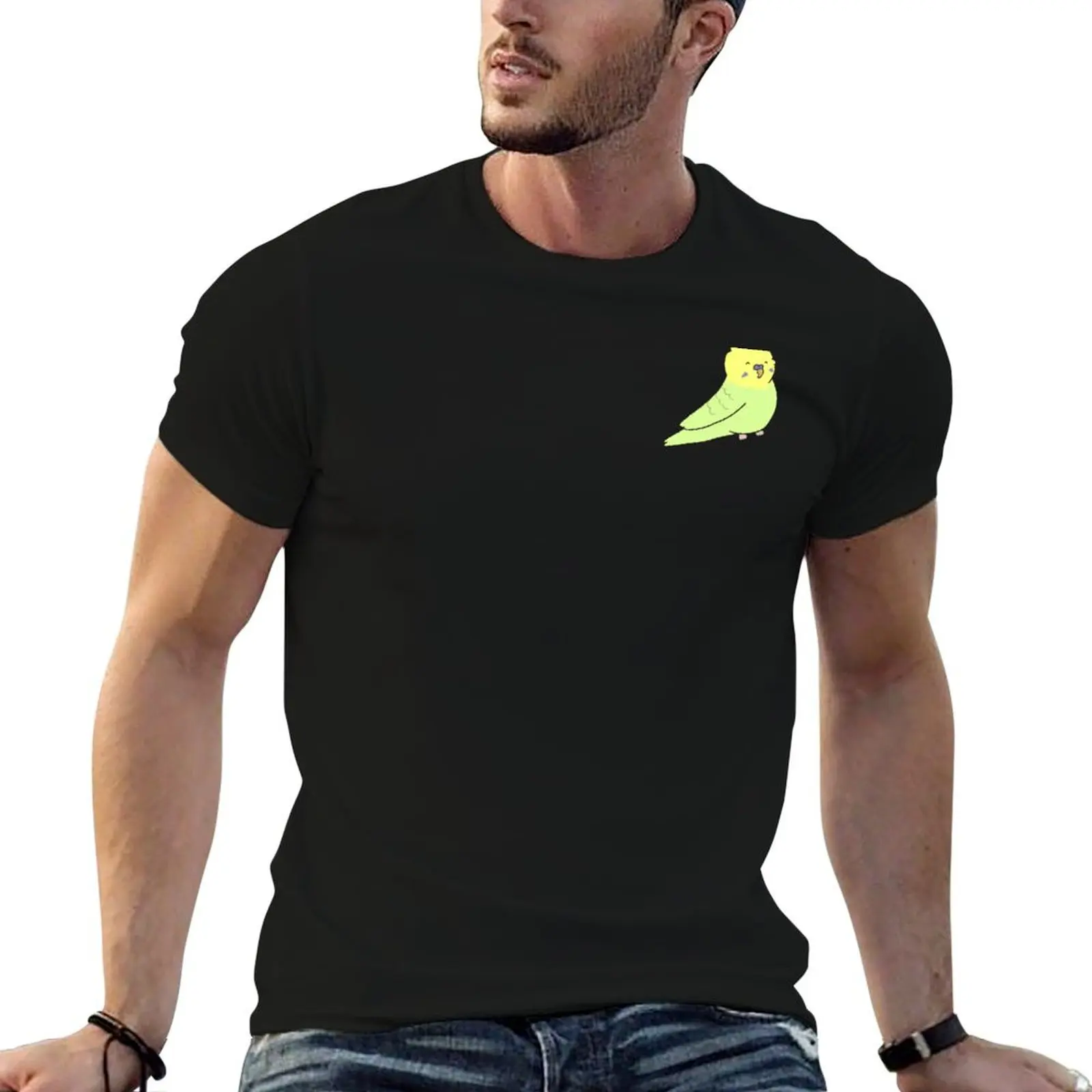 Happy budgie - cute green and yellow bird T-Shirt t shirts for man pack white t shirts with prints T-Shirt
