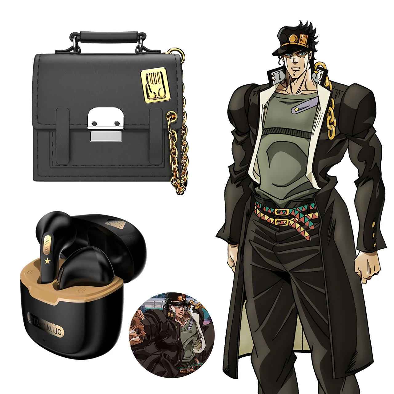 

TWS-наушники с аниме, гарнитура JOJO's, наушники-вкладыши Kujo Jotaro, Bluetooth 5.2, беспроводные наушники с шумоподавлением IPX4, наушники-вкладыши