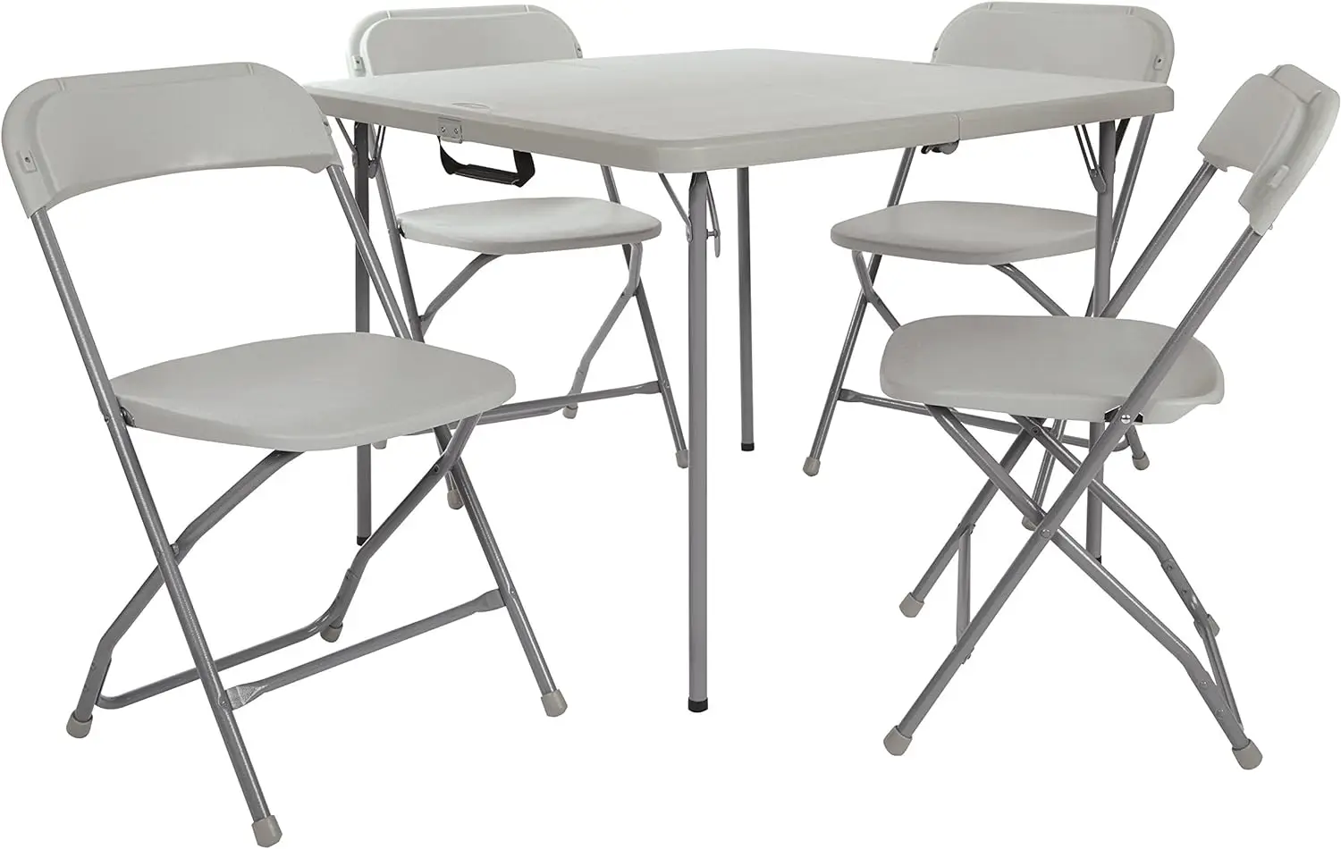 

Office Star Resin 5-Piece Folding Square Table and Chair Set, Light