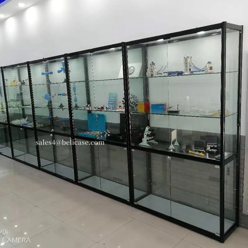 225 customized.Hot Selling Factory Supplier Lockable Aluminum Frame Collectibles Wine Show Tempered Glass Display Cabinet