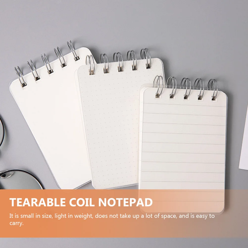 

4pcs Pocket Index Card Coil Notepad Portable Small Notebook Student Writing Pad Tearable Spiral Notepad Household Note Pad Easy