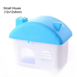 Small Mountable Pet Dog Hamster Guinea Pig House Cage Plastic Cute Pet Bedroom House Toy casa para Hamster House Blue