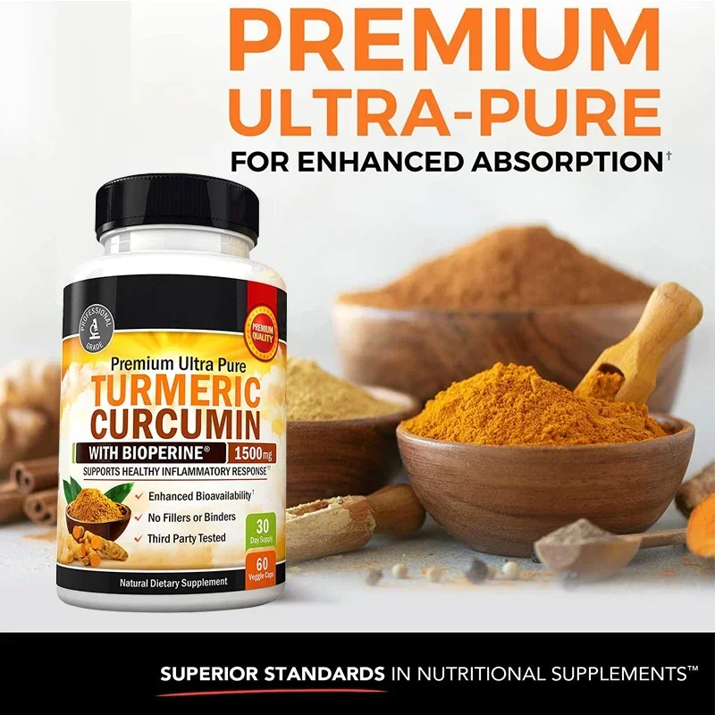 

2 Bottle Turmeric Capsule Health Food Immune System Support Activating Blood Circulation Yiqi Pain Relievin Tongjin