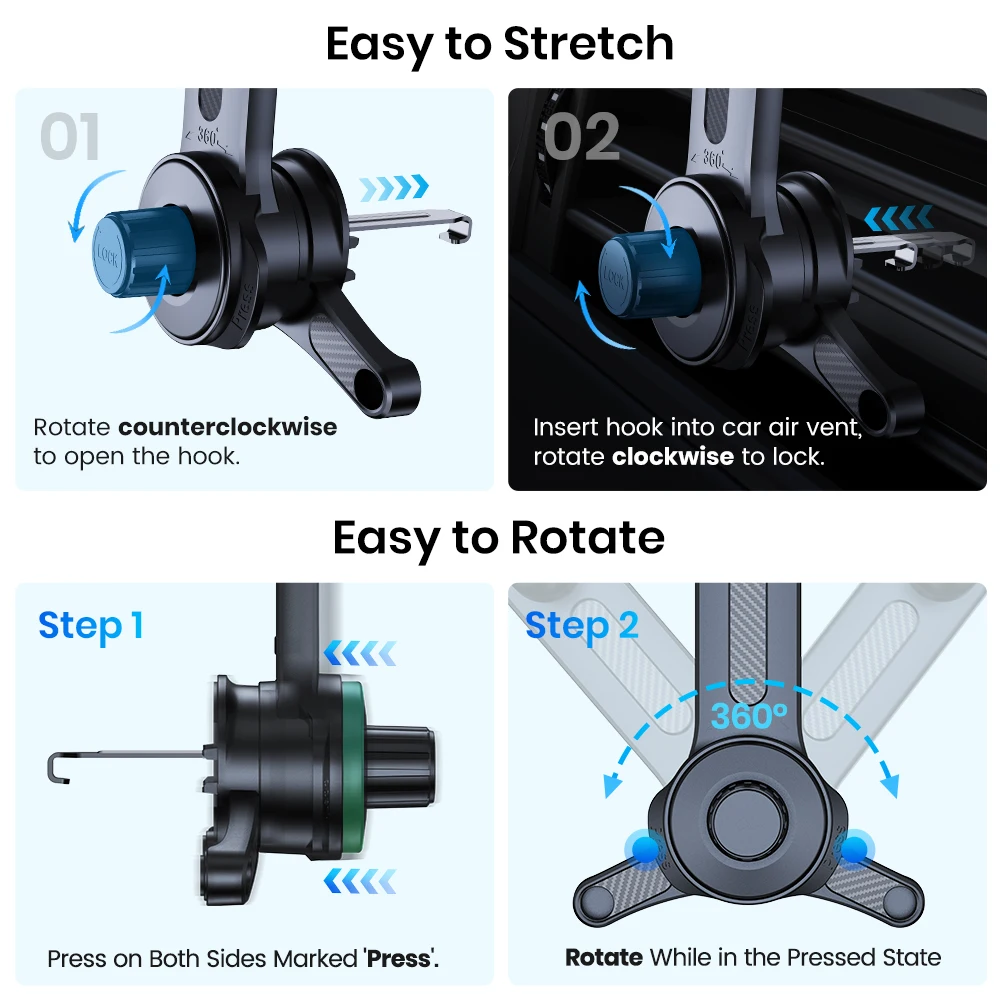 TOPK Car Phone Holder Air Vent Mount for Big Phones Thick Case Friendly iPhone 15 14 13 Pro Max Samsung S24 S23 Ultra Heavy Duty view 5