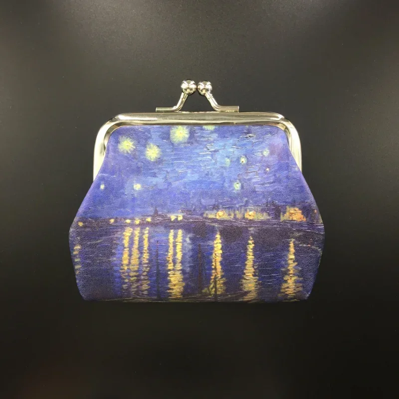 Van Gogh Ölgemälde Geldbörse Männer und Frauen buntes Aussehen Brieftaschen halter europäischen Retro-Stil Schnalle Aufbewahrung tasche