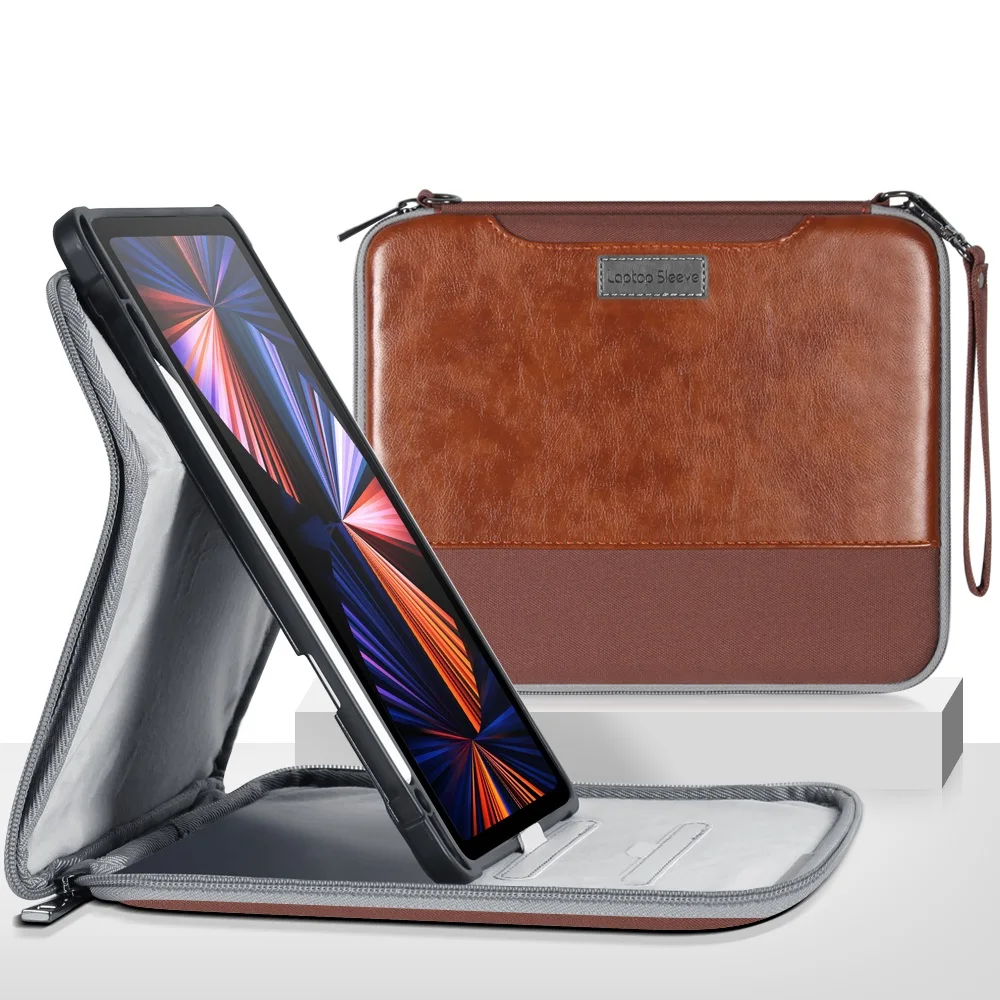 Two-in-One 360° Rotation Leather Case and Laptop Bag for iPad 9.7/10.2/10.5/10.9/11 Shockproof Protective Bag Case with Pen Slot