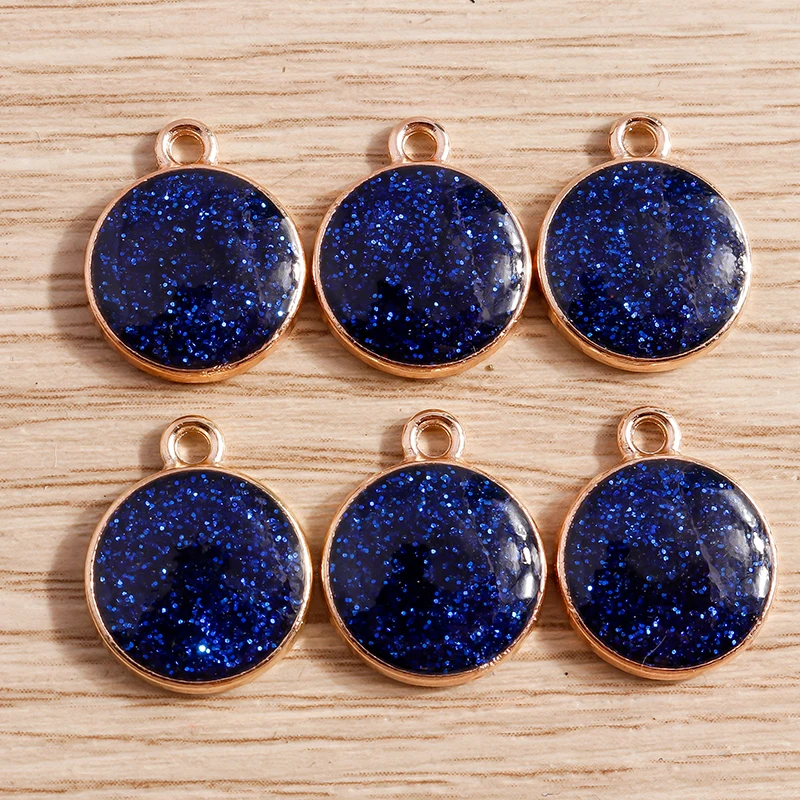 Tusember 20 Stück bunte Anhänger, niedliche runde glänzende Glitzer-Charms für DIY-Ohrringe, Halsketten, Schmuckzubehör und Schmuckfertigkeiten – Detail 6