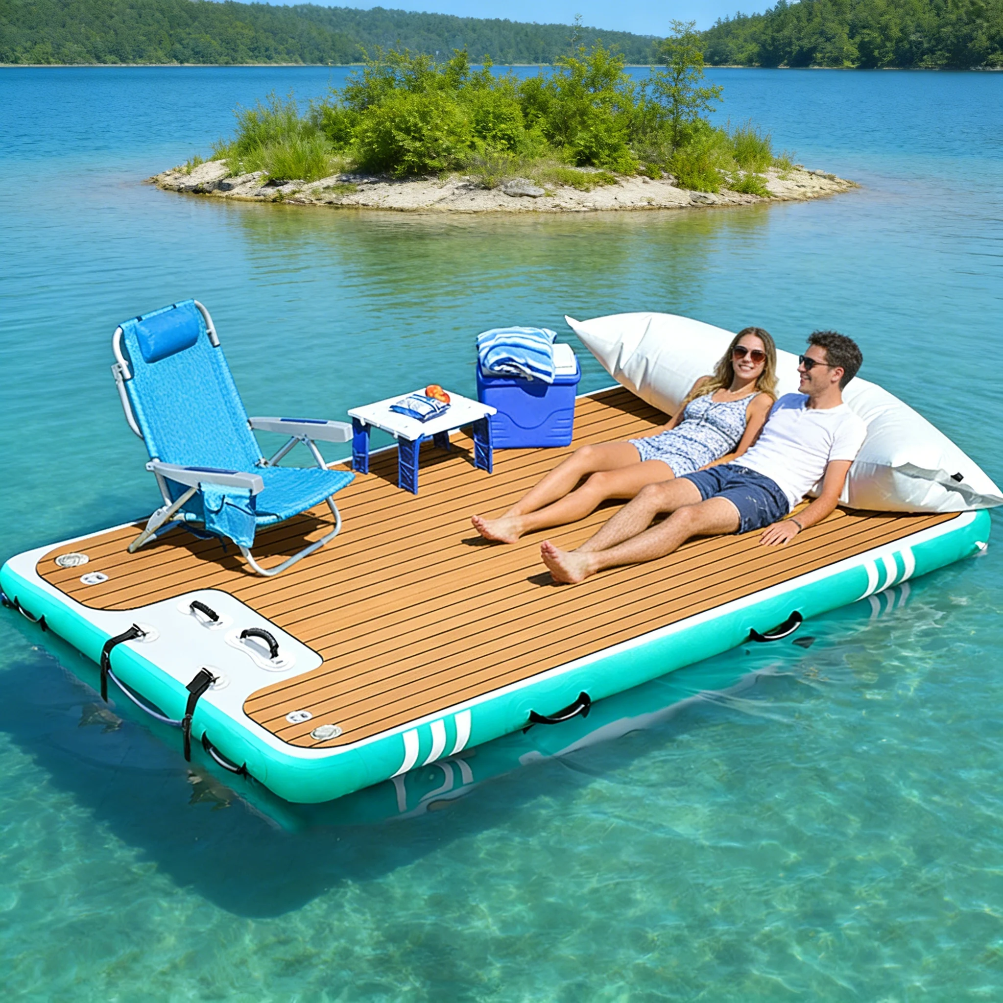 

Надувной водный мат премиум-класса на заказ, нескользящий, из ПВХ, для плавания на воде, для пляжа, озера, бассейна, отдыха на открытом воздухе, загара, водная игрушка