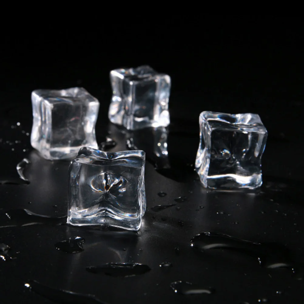 

36Pcs Simulation Ice Cubes Acrylic Ice Block Transparent Photography Props for Shop Fake Ice Cubes Artificial Ice Cubes