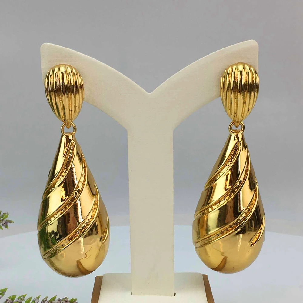 

Yuminglai Fashion Luxury Dubai Jewelry Accessories Superior Quality Big Water Drop Earrings for Women FHK18237