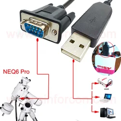 USB DB9 Male for All Star Equatorial Mount NEQ6 Pro to Asiair Plus, Pro NEQ6 Pro GOTO Control Cable