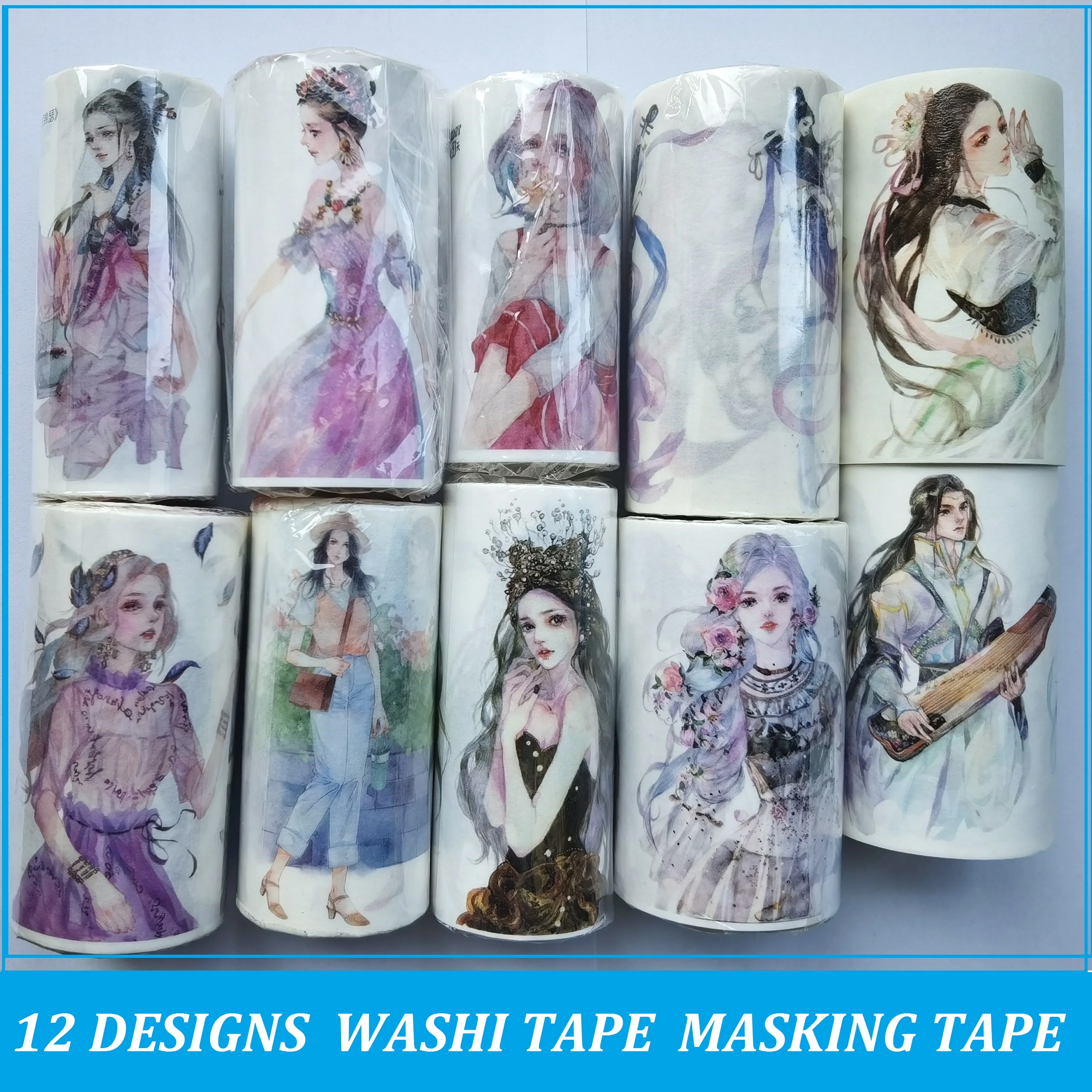 Beauty Girls Washi PET Tape kawaii Adhesive Masking Tapes Planner DIY Craft Scrapbooking Diary Journal Stickers Decorative Gift