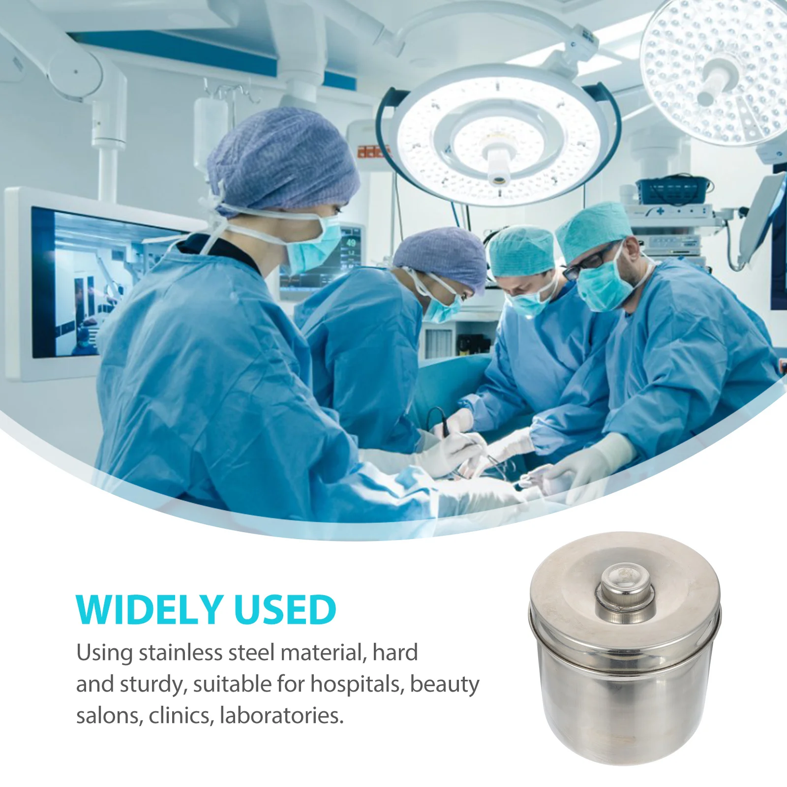 

Cotton Balls Jar Stainless Steel Hard Sturdy Disinfection Storage Box for Clinic Laboratory Sterilization Stainless Steel Jar