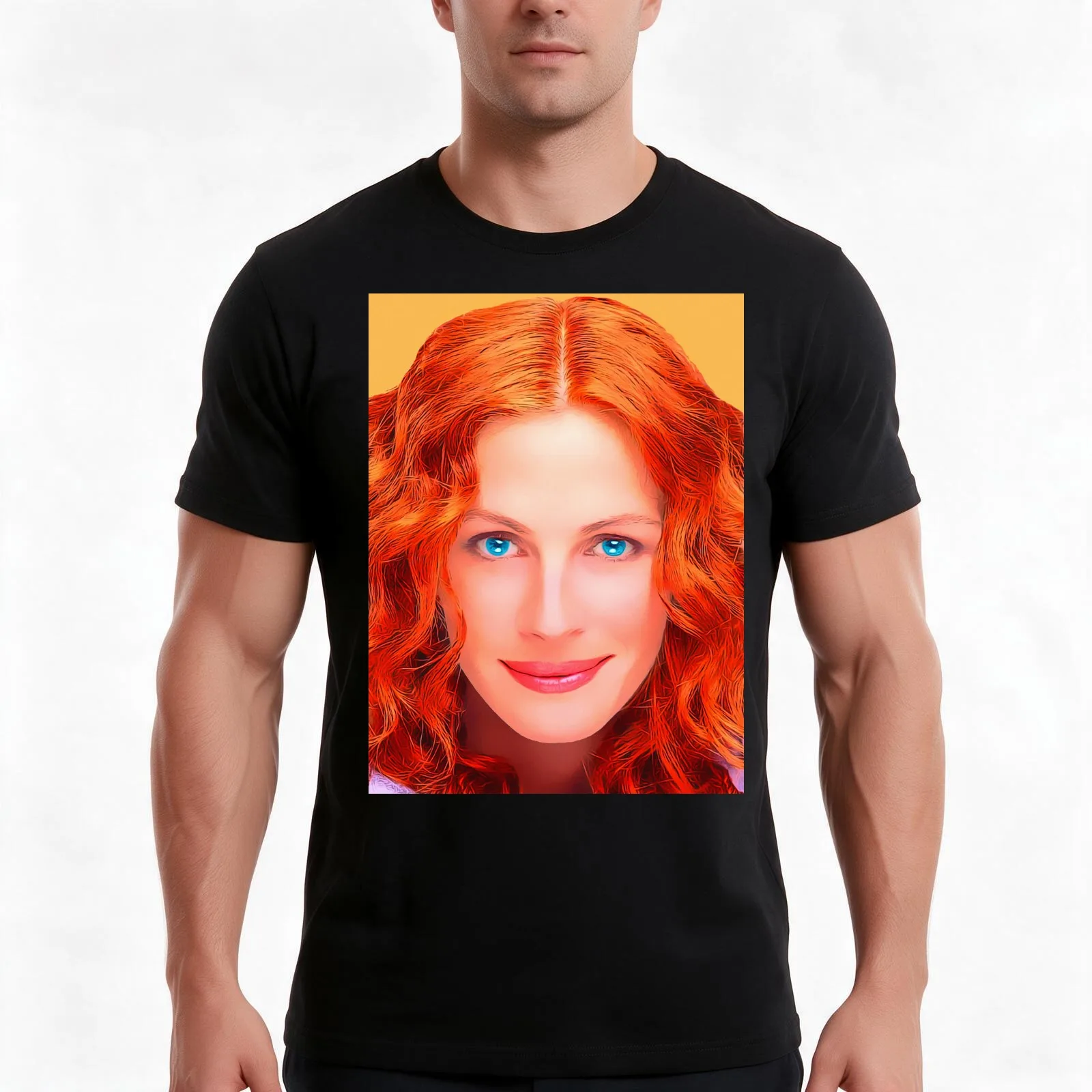 Julia Roberts T-Shirt, Summer Casual Cotton Tee, Oversized Streetwear Tops, Vintage Graphic Print, Loose Fit Short Sleeve