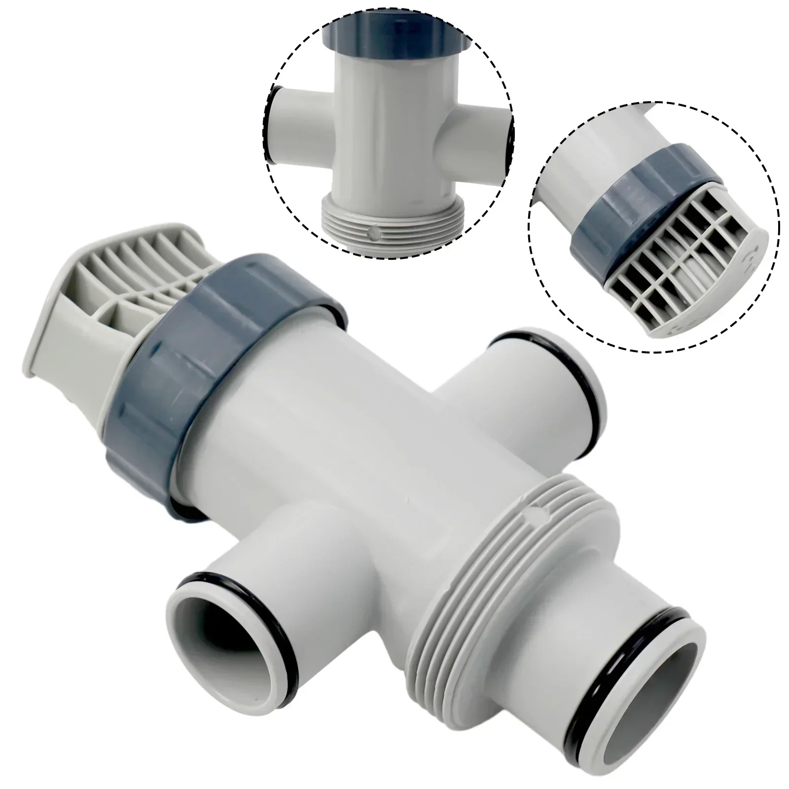 Brand New Durable High Quality Plunger Valve Accessories Plastic Replacement Valve Part Dual Split For Intex Gray