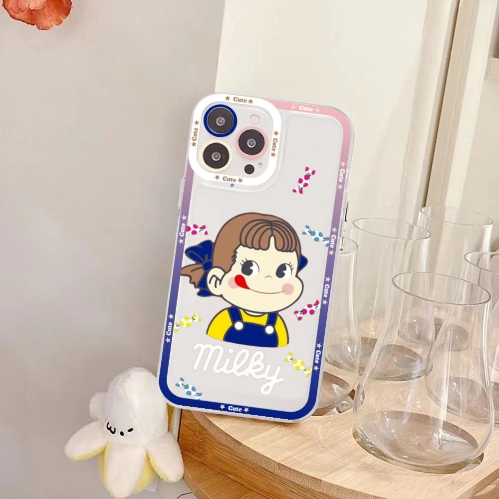 Cartoon Peko Chan Phone Case For IPhone 14 13 12 11 Pro Max XS X XR SE 2020 6 7 8 Plus Mini Protective Cover