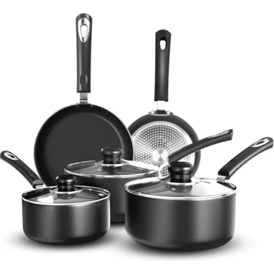 

Kitchen Pots and Pans Set Non Stick 5pcs Induction Frying Pans 20cm 28cm Saucepan with Lids 20cm 18cm Non Induction Saucepan 16