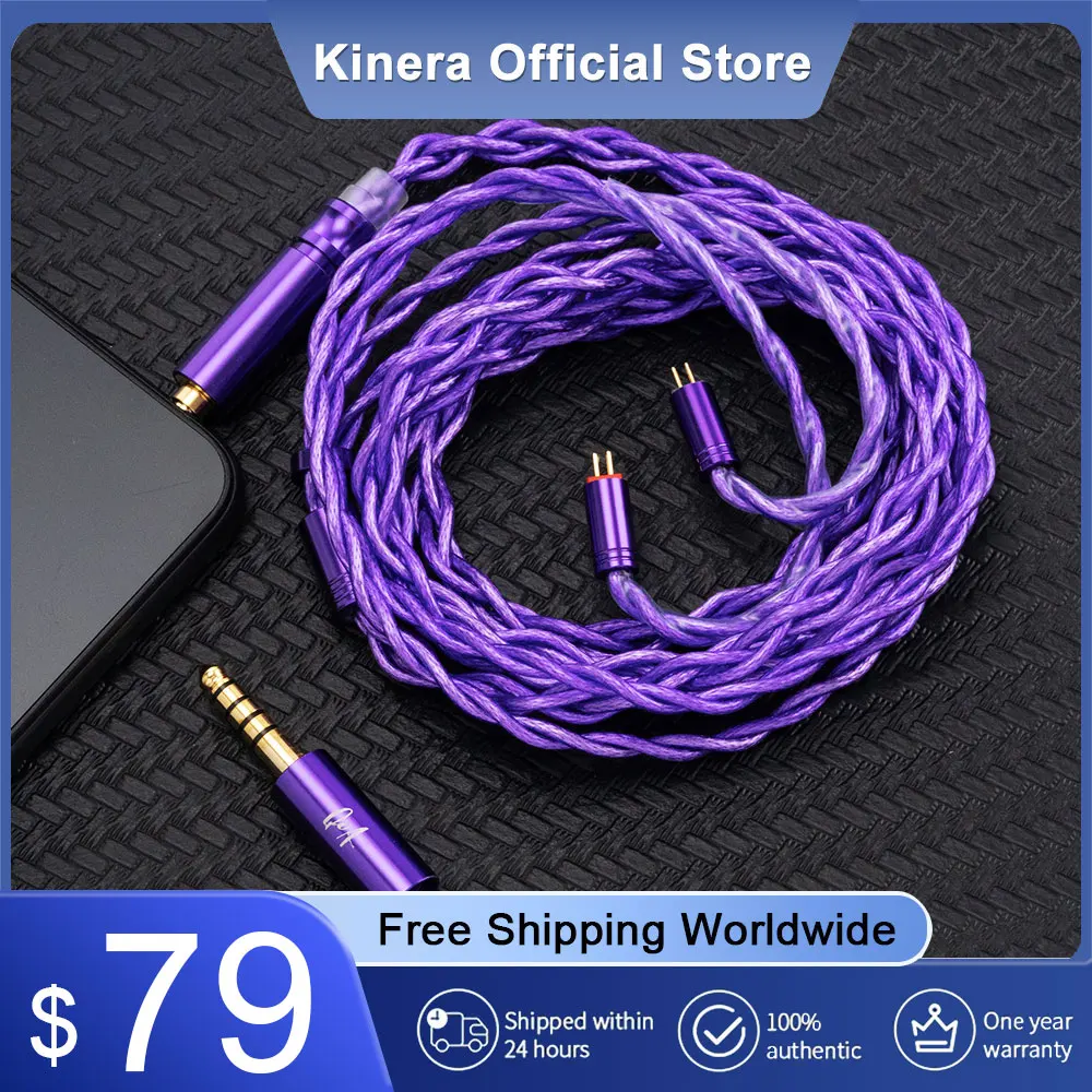 

New QoA Whisky Earphone Upgrade Cable 5N OCC Alloy Copper Silver Plated 0.78mm 2Pin/MMCX Connector 3.5mm 4.4mm Plug Headset