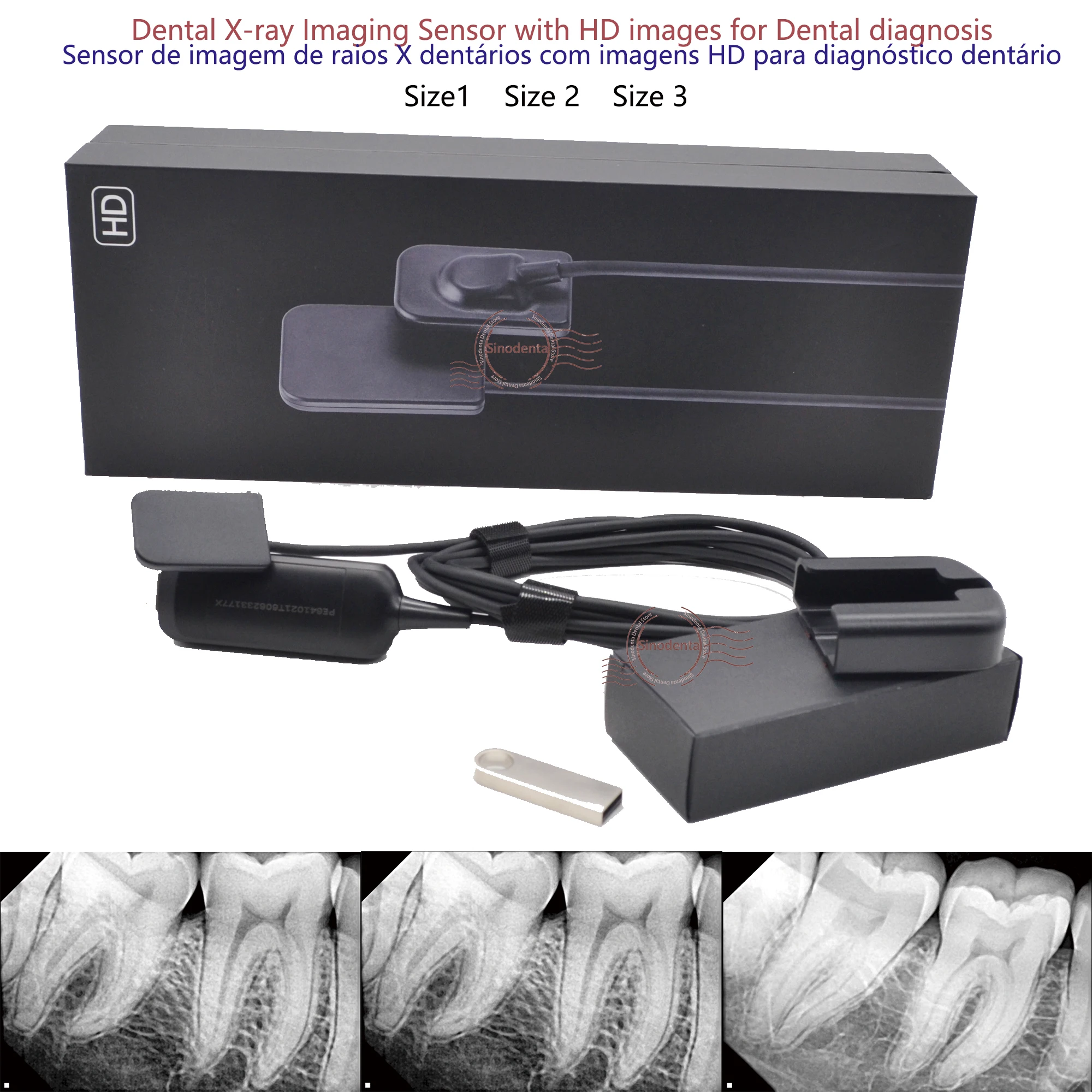 

New Dental X-Ray Imaging Sensor, Rx Digital Sensor HD Intra-Oral Image System RVG Sensor for Dental Images Captured