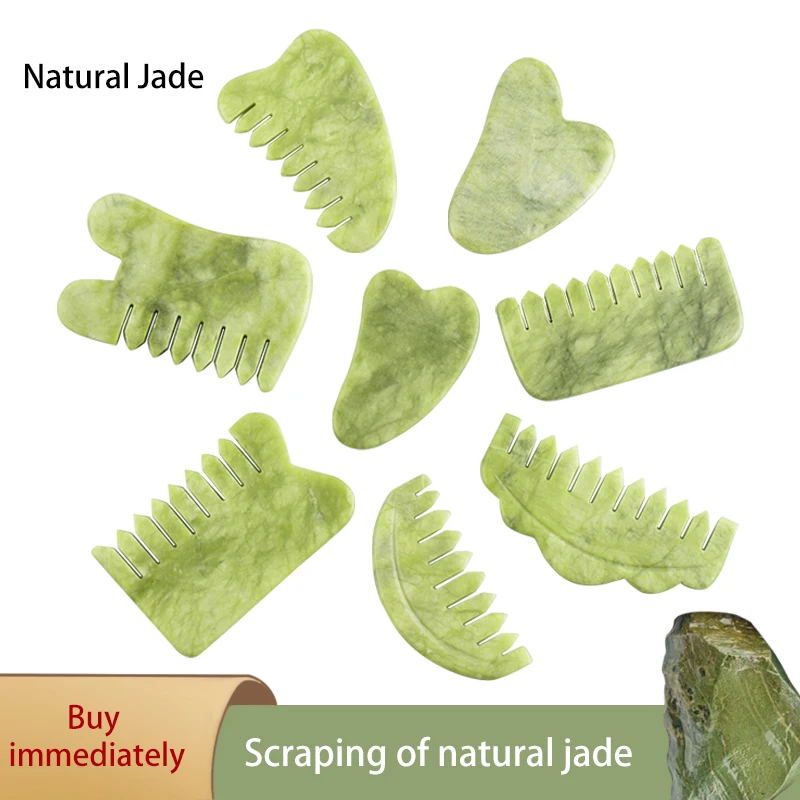 100% Natural Jade Stone Gua Sha Skin Massager For Face Comb Body Acupuncture Stick Beauty Health SPA Anti Aging Wrinkle Tighten