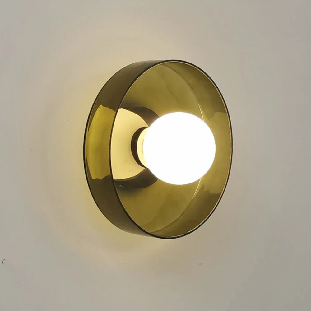 

Modern Italy Designer Glass Wall Lamp for Living Room Bedroom Balcony Corridor Decor White Green Orange Lampshade Wall Light