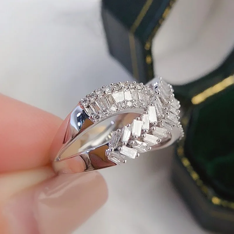 0.7Ct naturalny diament 18k czystego złota pierścionek diamentowy pierścionek moda wesele biżuterii panie prezent na rocznicę